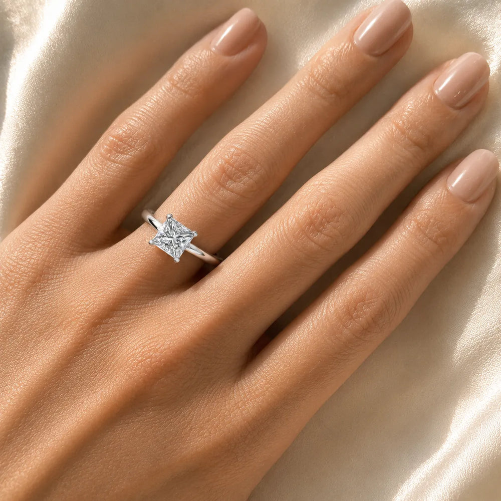 Romantic Solitaire Ring with Elegant Prong Setting