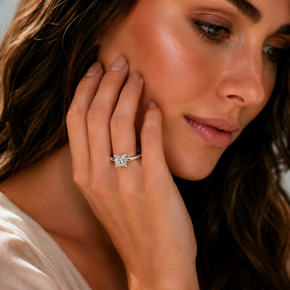 Romantic Solitaire Ring with Elegant Prong Setting