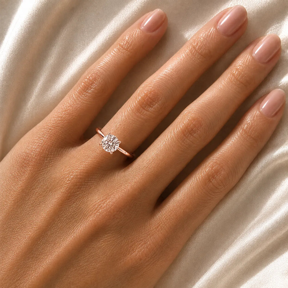 Romantic Solitaire Ring with Elegant Prong Setting