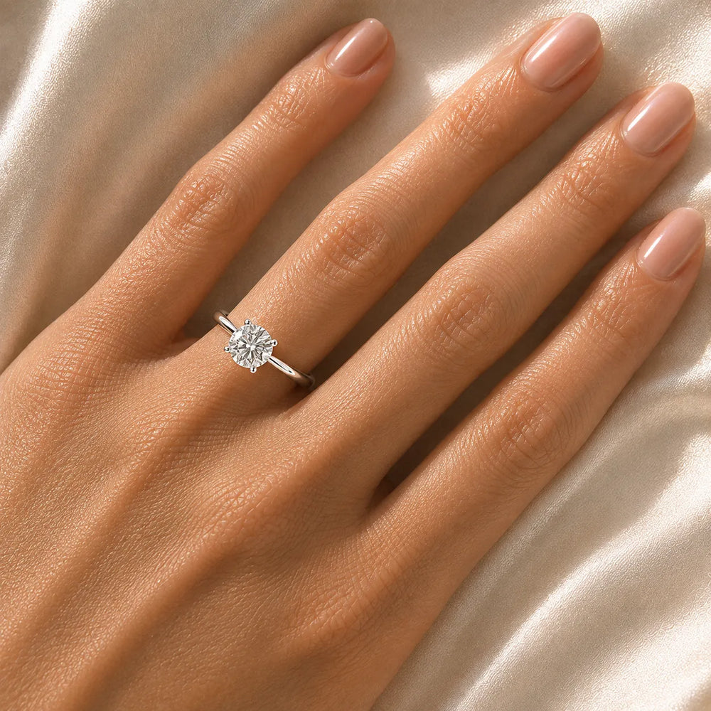 Romantic Solitaire Ring with Elegant Prong Setting