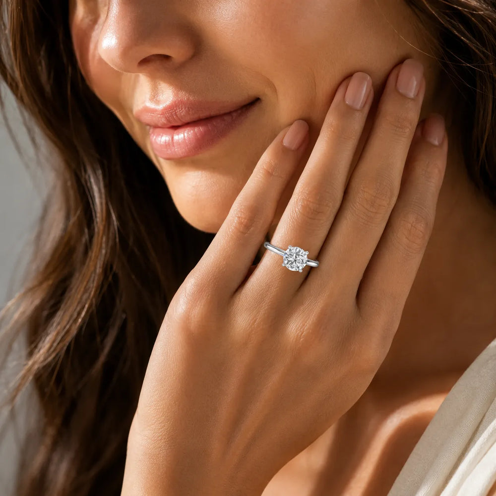Romantic Solitaire Ring with Elegant Prong Setting