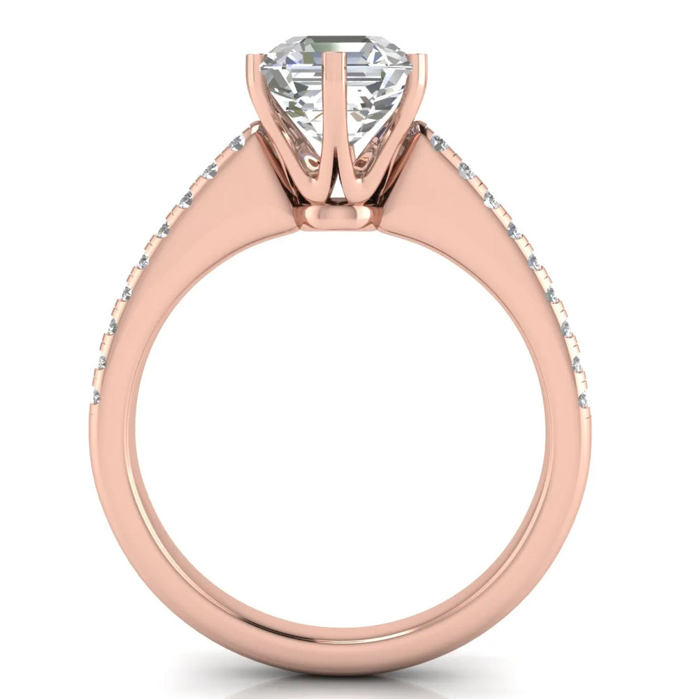 Romantic Solitaire Ring with Pavé Accent