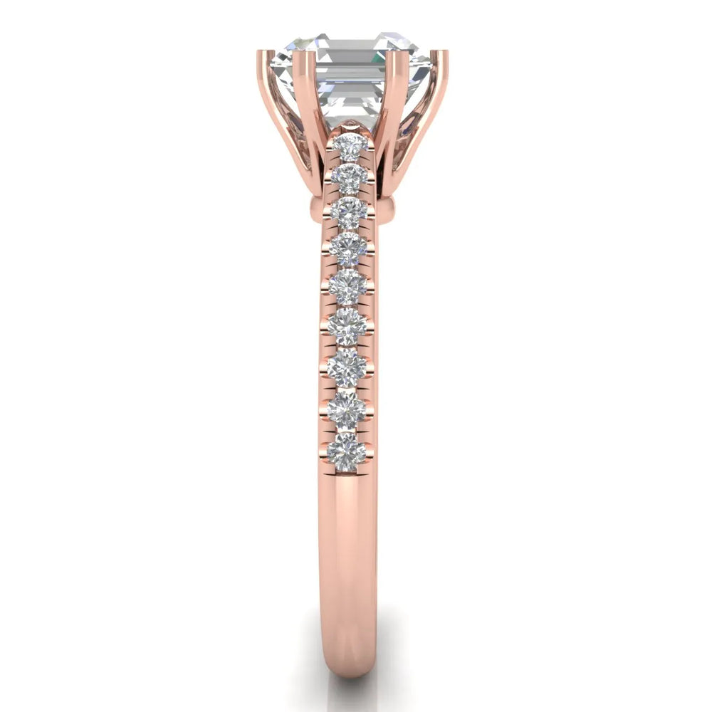 Romantic Solitaire Ring with Pavé Accent