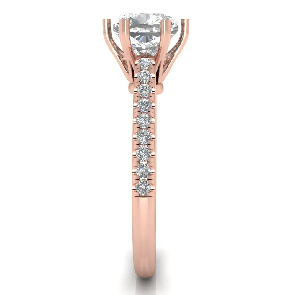 Romantic Solitaire Ring with Pavé Accent