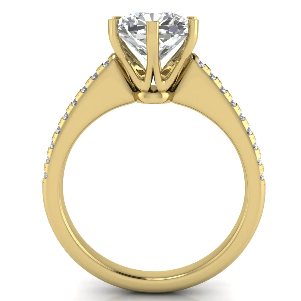 Romantic Solitaire Ring with Pavé Accent