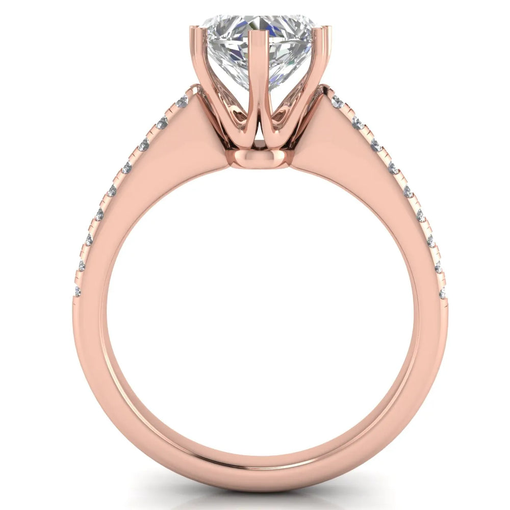 Romantic Solitaire Ring with Pavé Accent