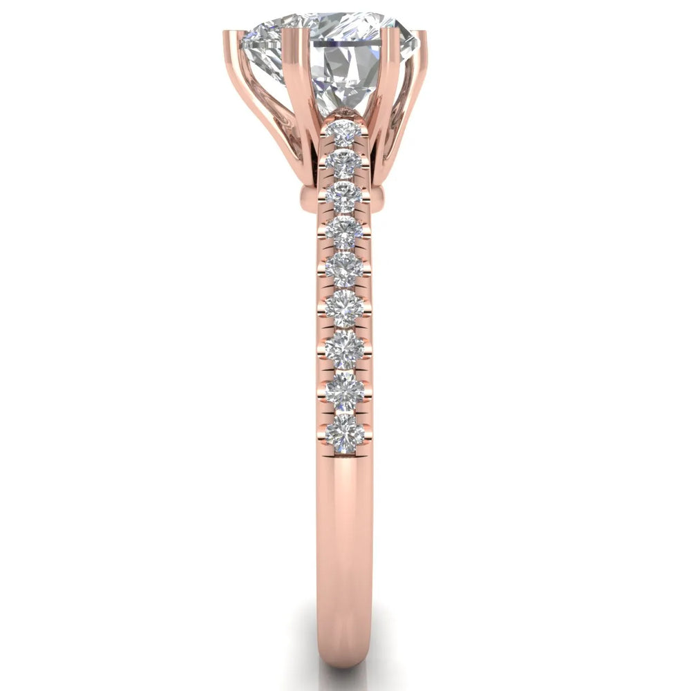 Romantic Solitaire Ring with Pavé Accent