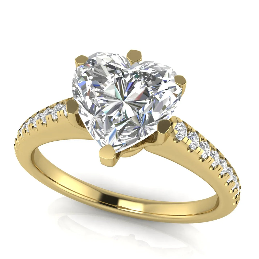 Romantic Solitaire Ring with Pavé Accent