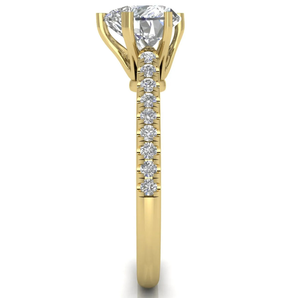 Romantic Solitaire Ring with Pavé Accent
