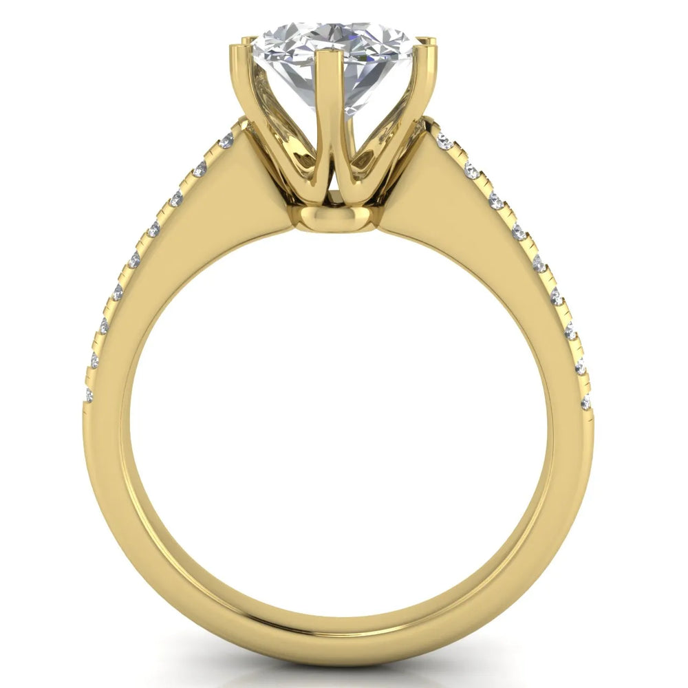 Romantic Solitaire Ring with Pavé Accent
