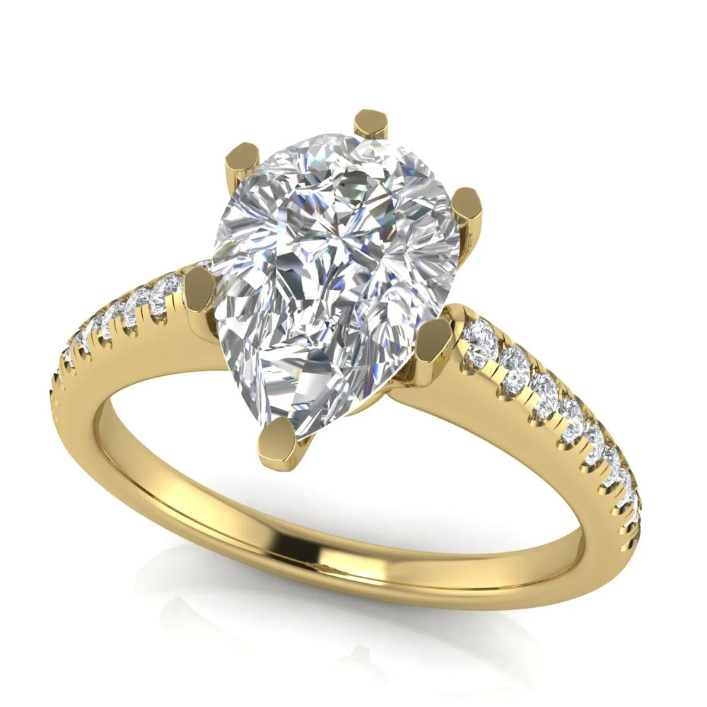 Romantic Solitaire Ring with Pavé Accent