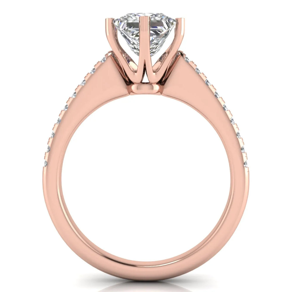 Romantic Solitaire Ring with Pavé Accent