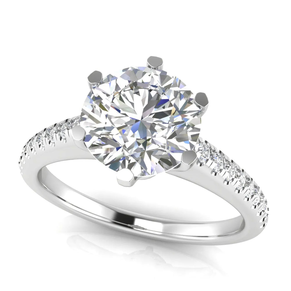 Romantic Solitaire Ring with Pavé Accent