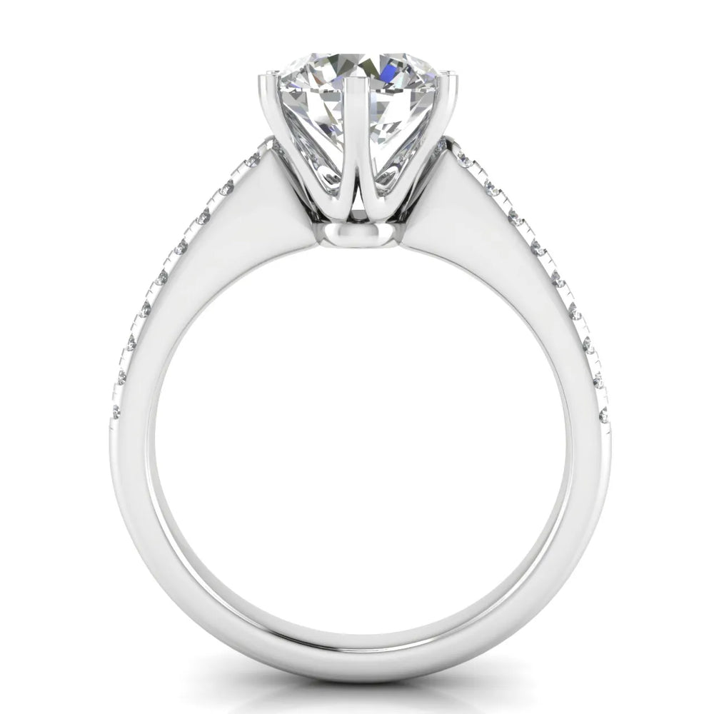 Romantic Solitaire Ring with Pavé Accent