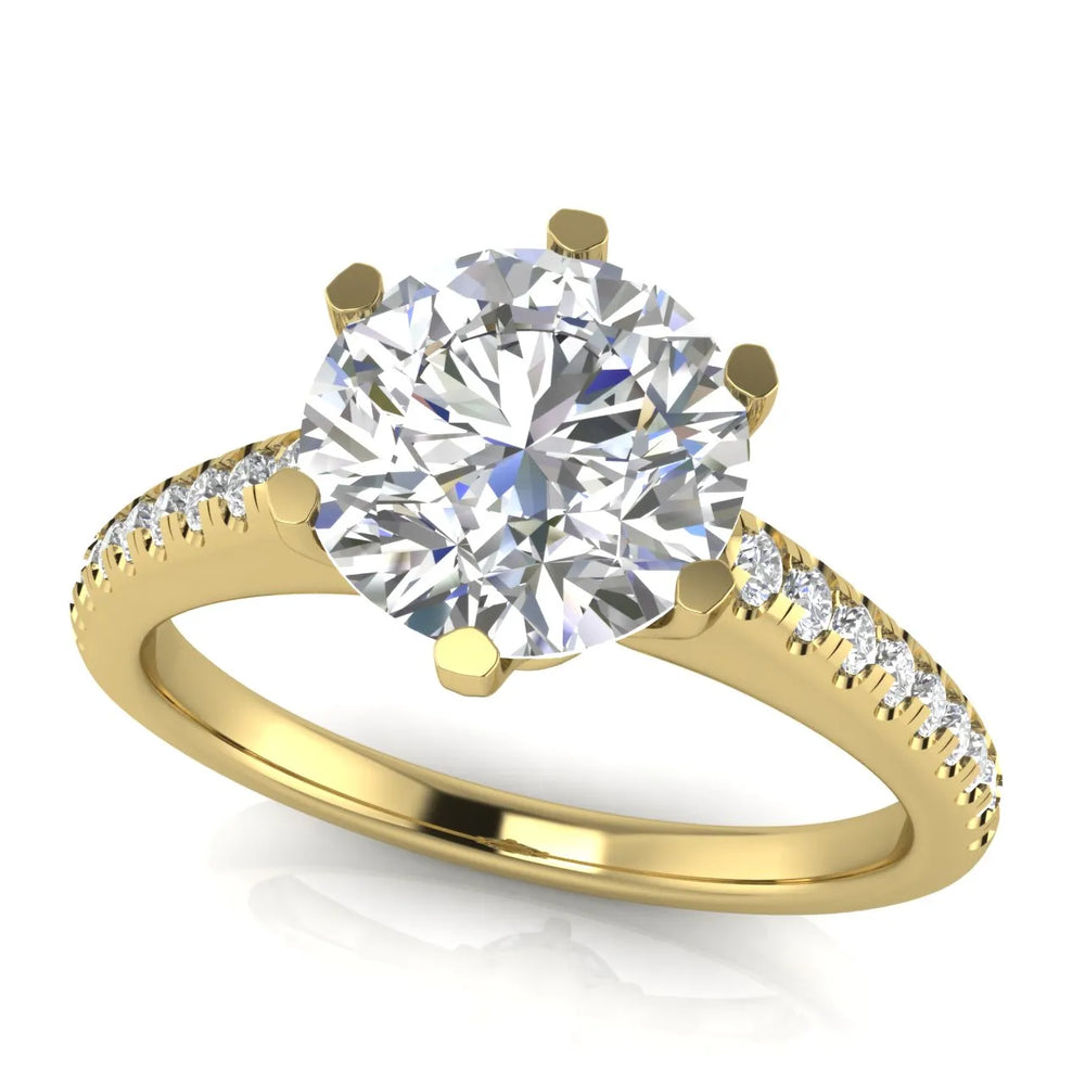 Romantic Solitaire Ring with Pavé Accent