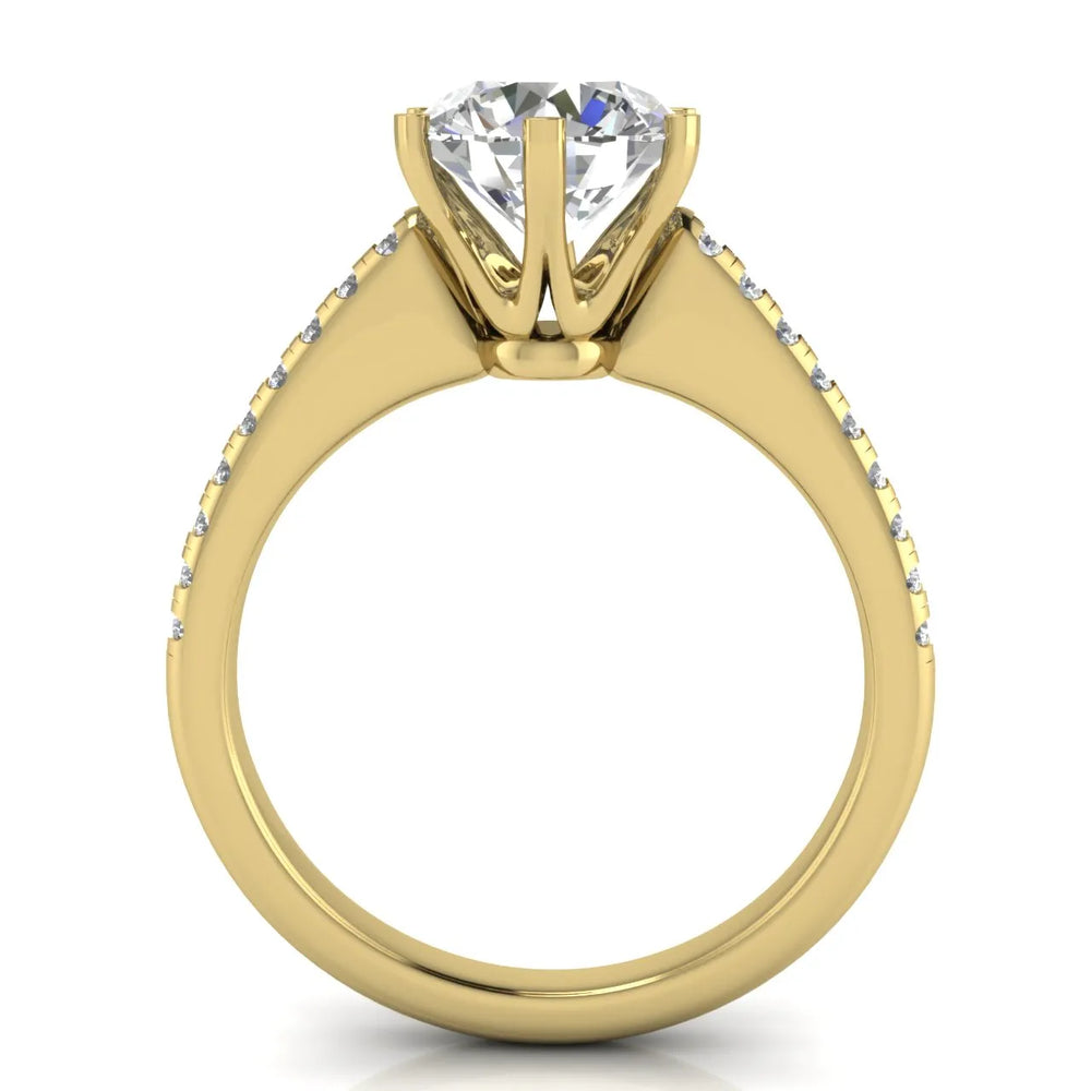 Romantic Solitaire Ring with Pavé Accent