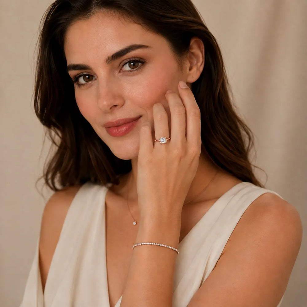 Romantic Halo Solitaire Ring