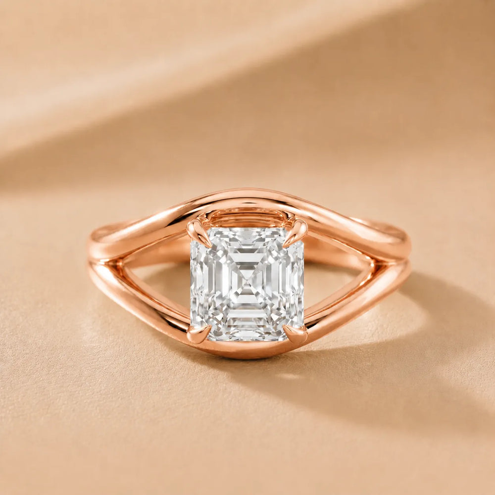 Seraphina Criss Cross Round Diamond Engagement Ring