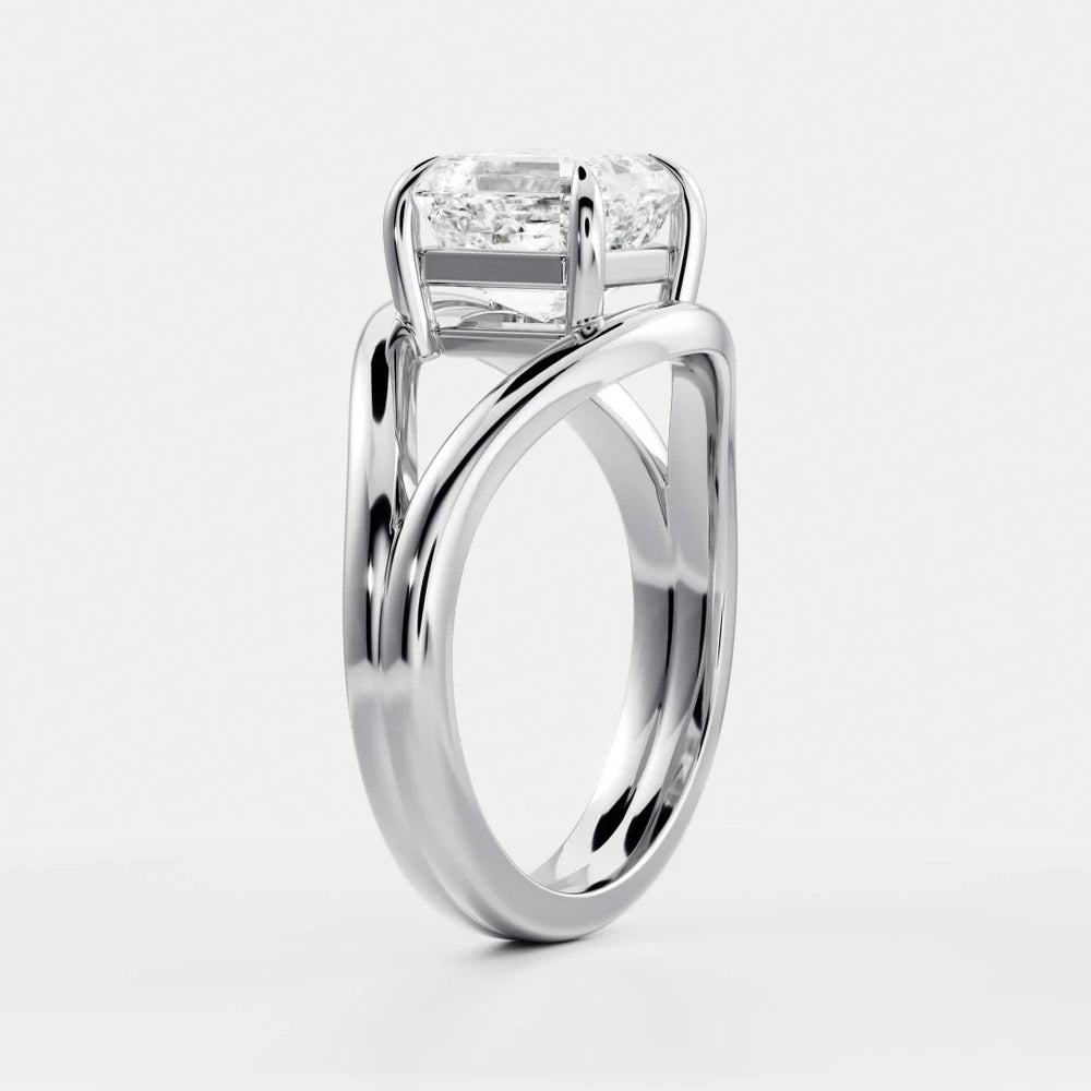Seraphina Criss Cross Round Diamond Engagement Ring