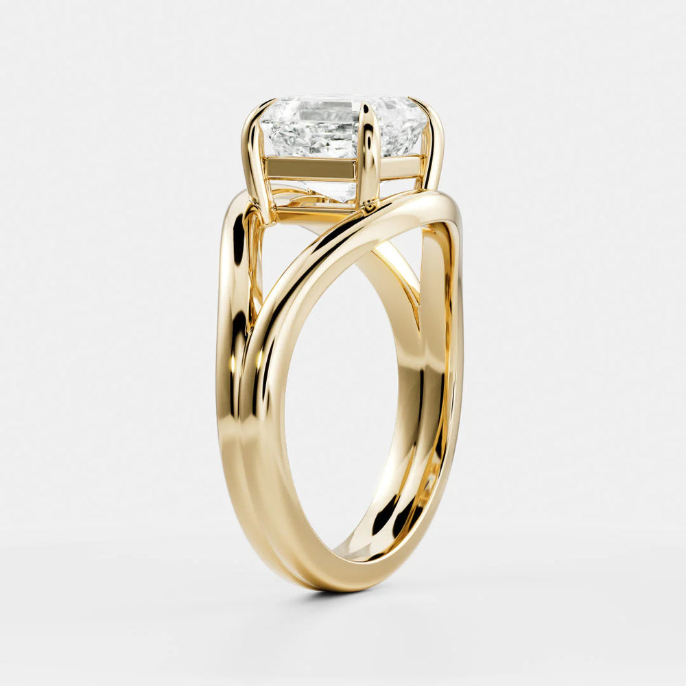 Seraphina Criss Cross Round Diamond Engagement Ring
