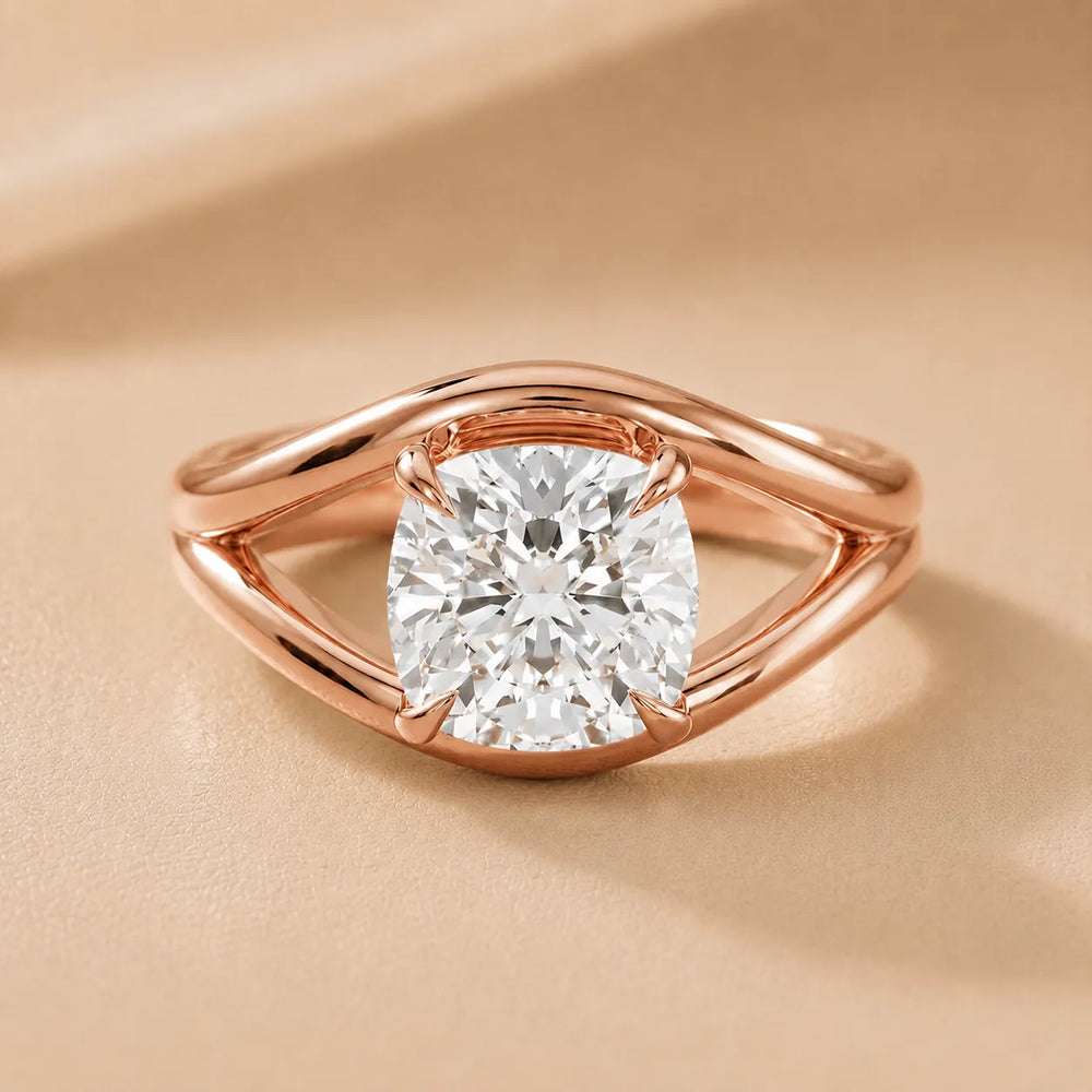 Seraphina Criss Cross Round Diamond Engagement Ring