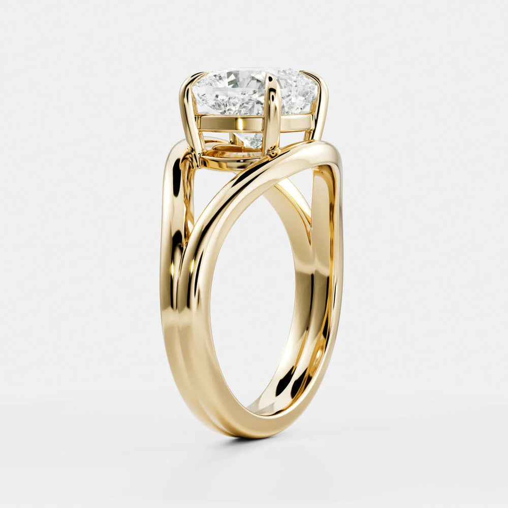 Seraphina Criss Cross Round Diamond Engagement Ring