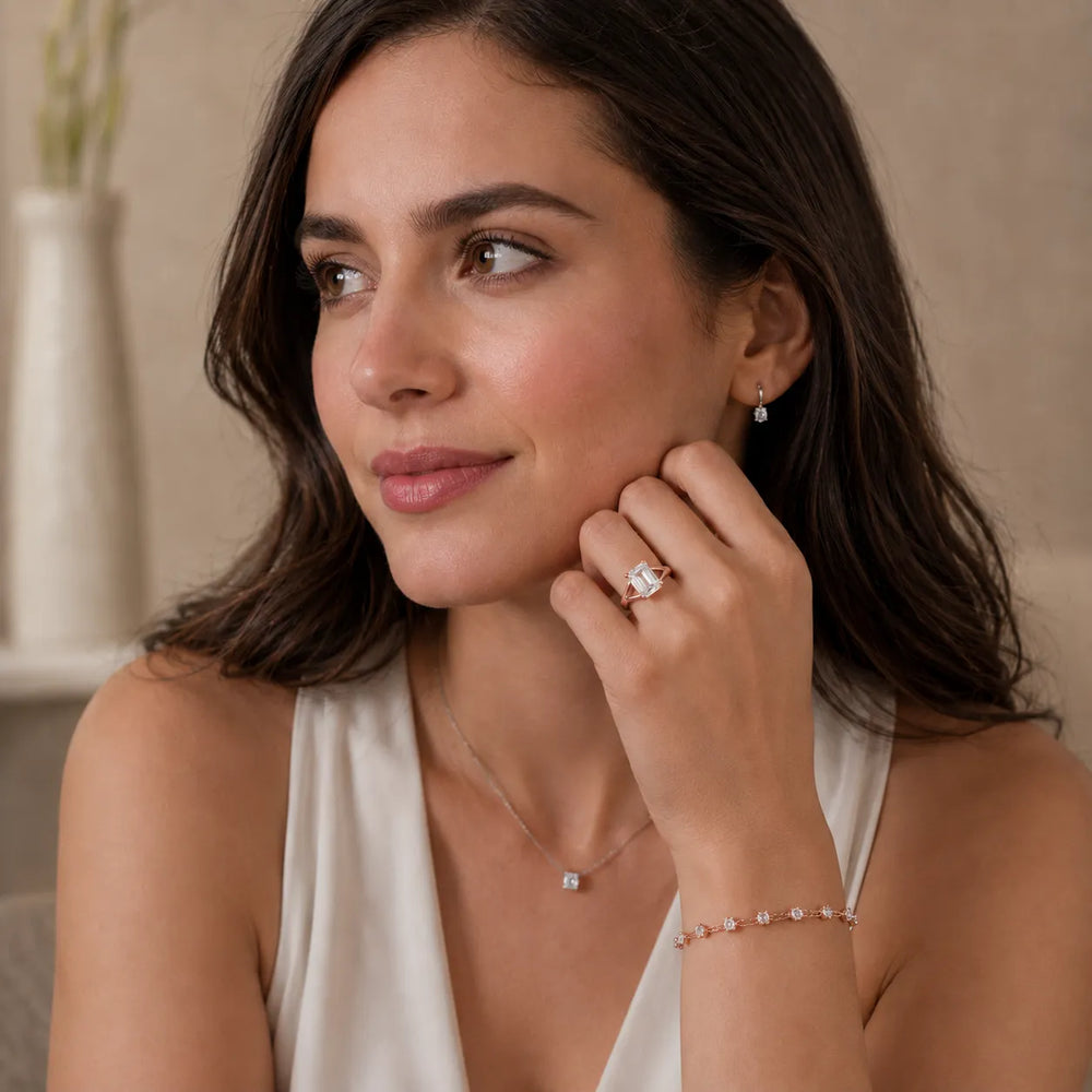 Seraphina Criss Cross Round Diamond Engagement Ring