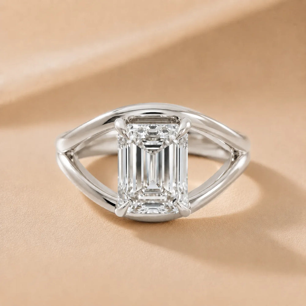 Seraphina Criss Cross Round Diamond Engagement Ring