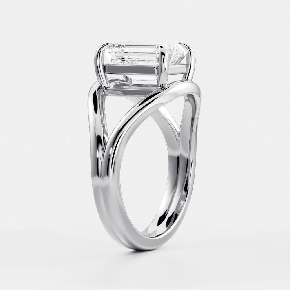 Seraphina Criss Cross Round Diamond Engagement Ring