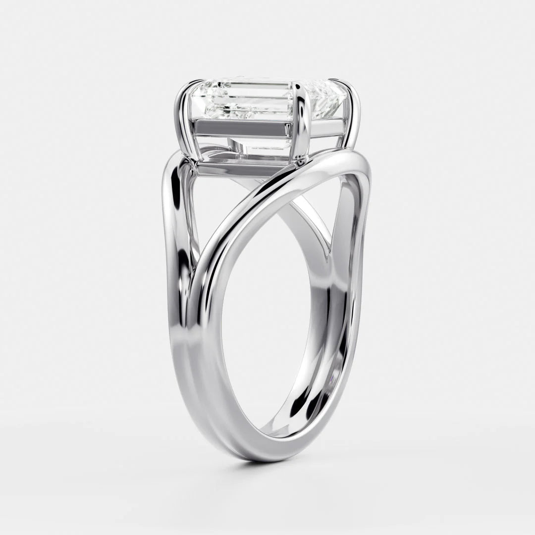 Seraphina Criss Cross Round Diamond Engagement Ring