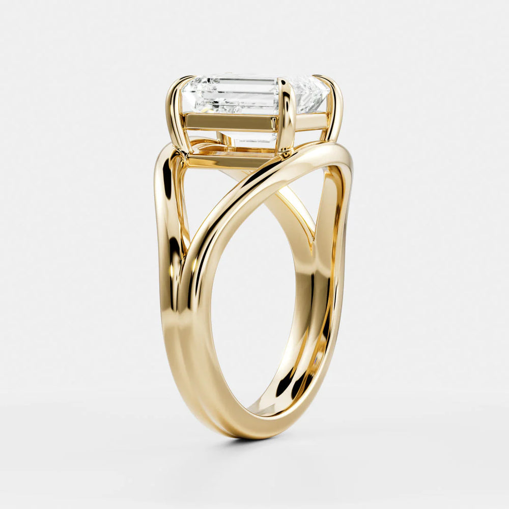 Seraphina Criss Cross Round Diamond Engagement Ring