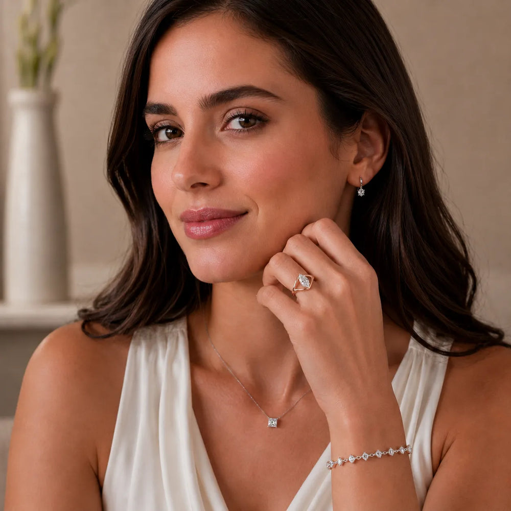 Seraphina Criss Cross Round Diamond Engagement Ring