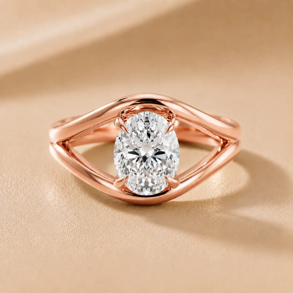 Seraphina Criss Cross Round Diamond Engagement Ring