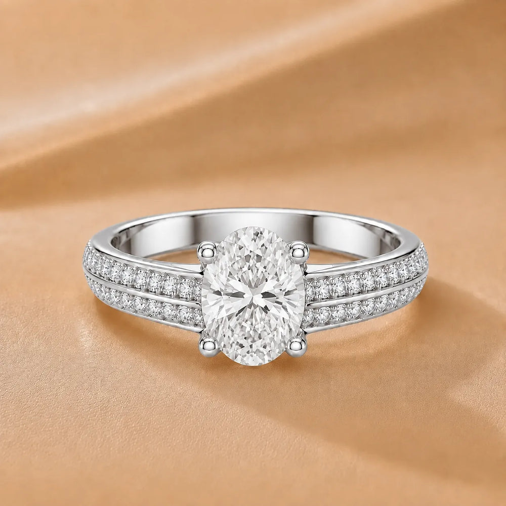 Serene Ring with Side Stone