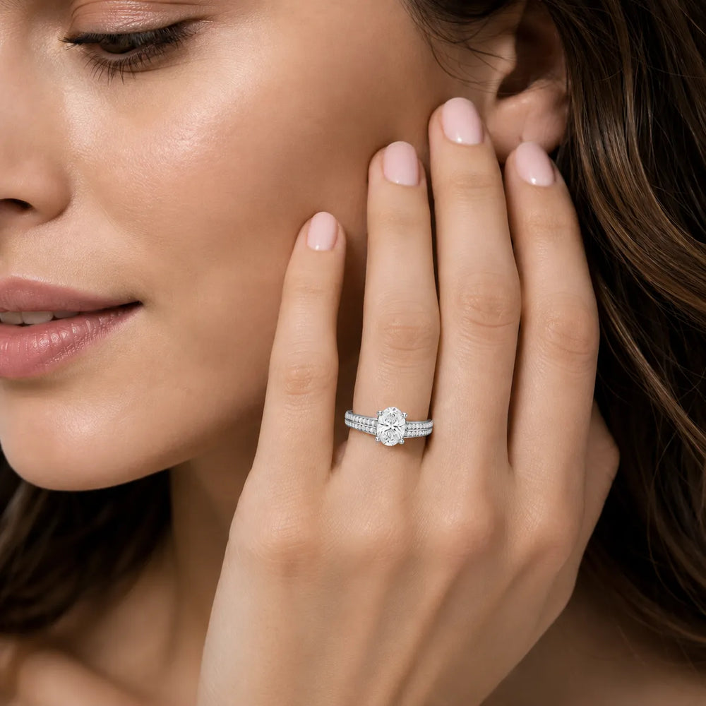 Serene Ring with Side Stone