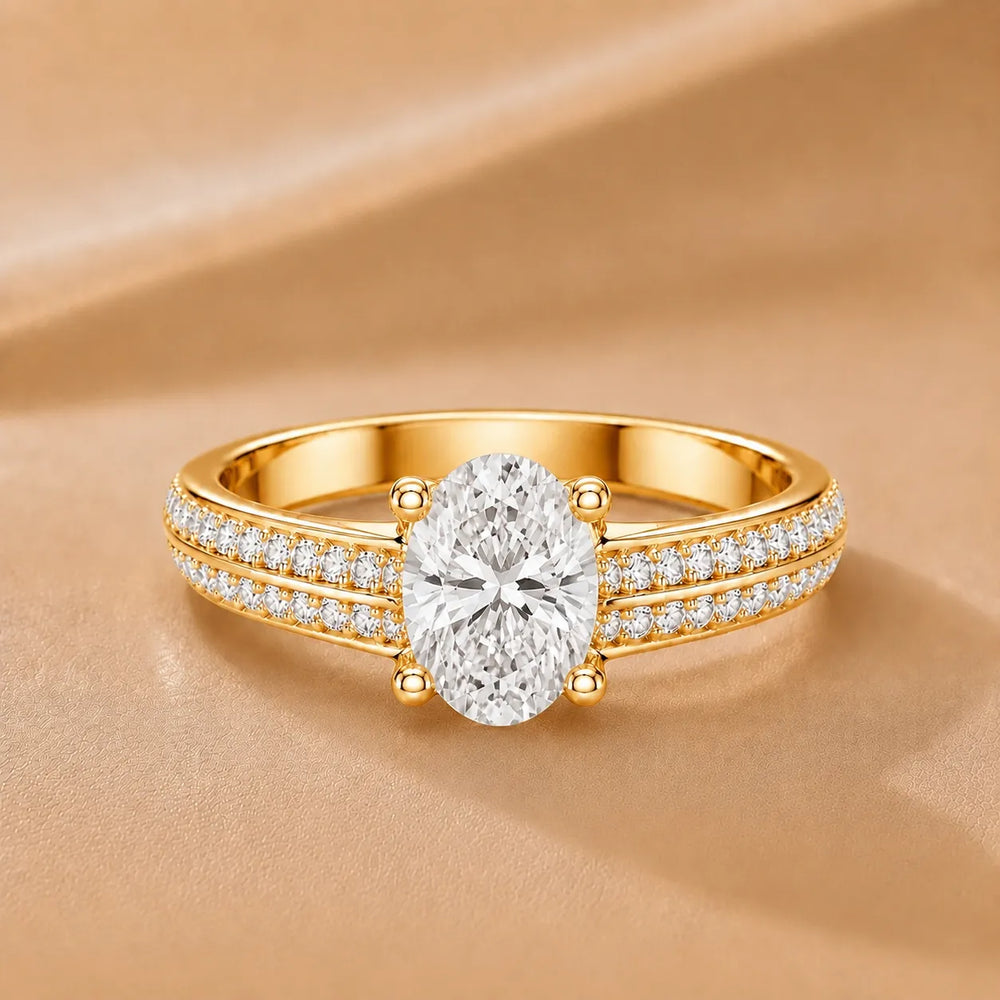 Serene Ring with Side Stone