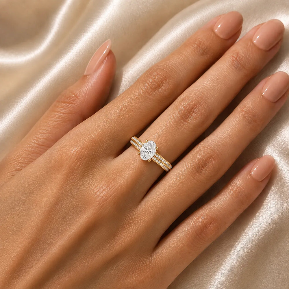 Serene Ring with Side Stone