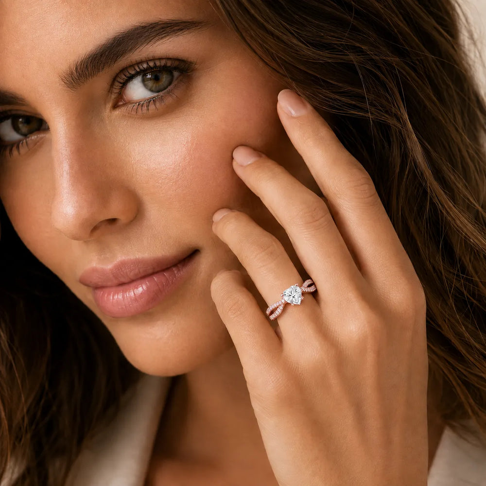 Serenity Knot Ring with Round Diamond