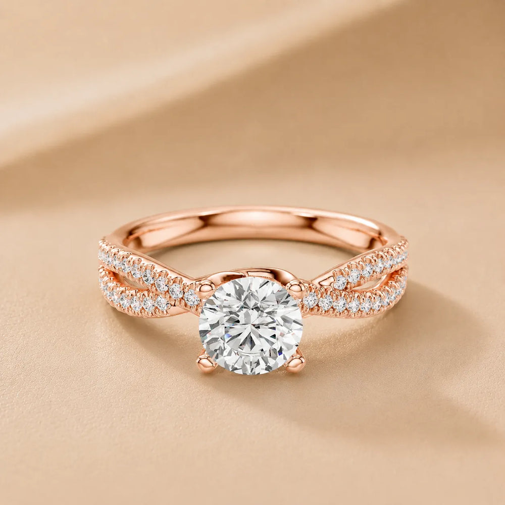 Serenity Knot Ring with Round Diamond