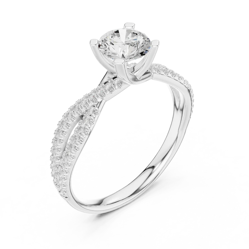 Serenity Knot Ring with Round Diamond