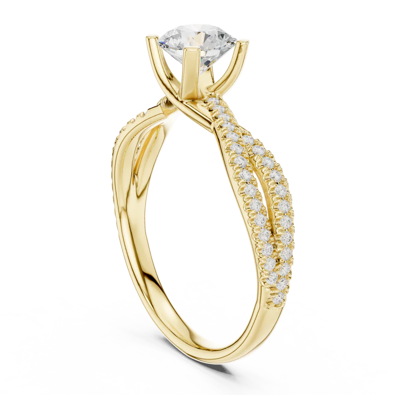 Serenity Knot Ring with Round Diamond