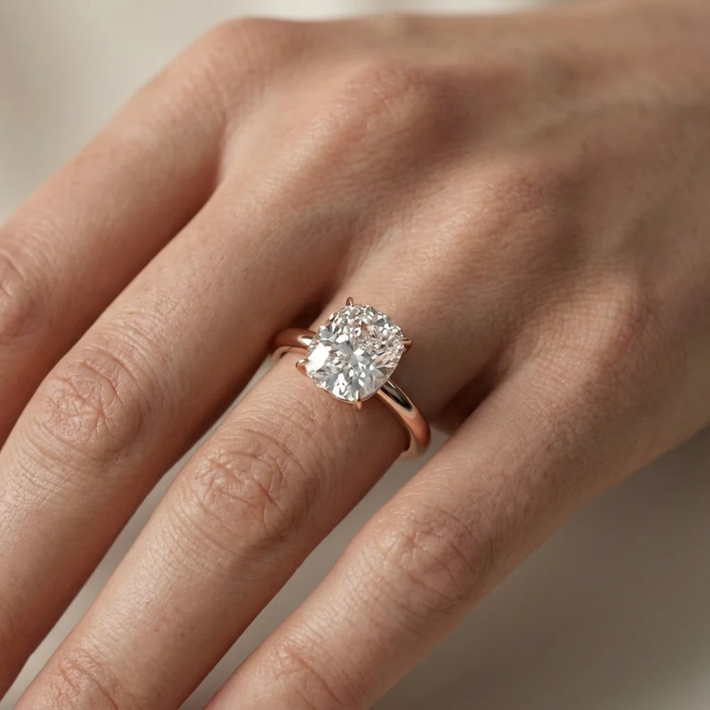 Serena Blossom Solitaire Round Diamond Engagement Ring