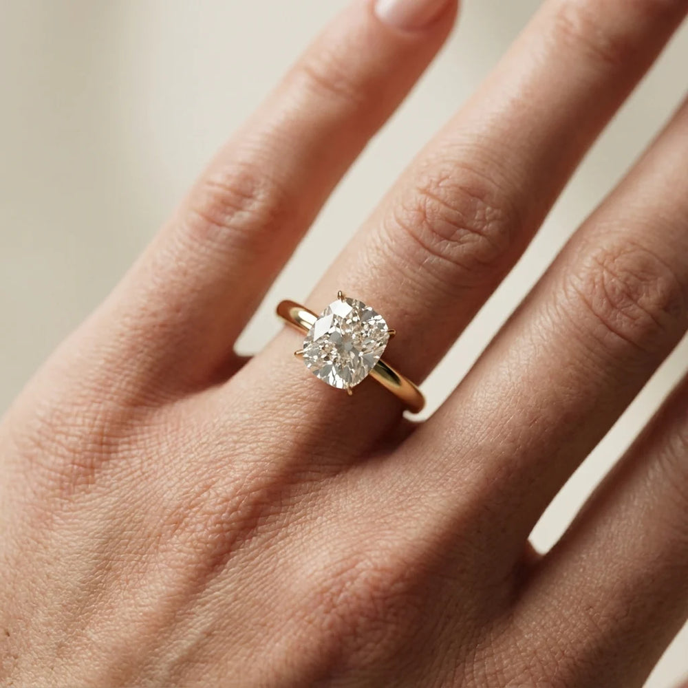 Serena Blossom Solitaire Round Diamond Engagement Ring