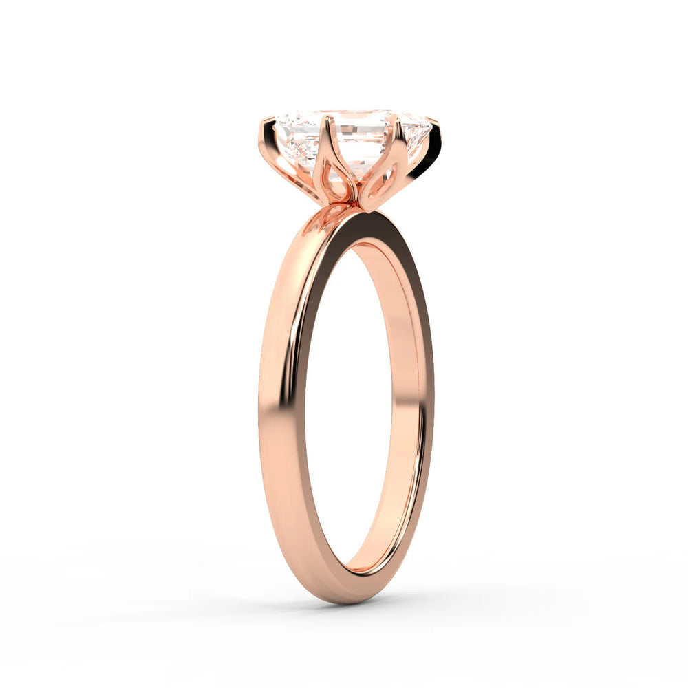 Serena Blossom Solitaire Round Diamond Engagement Ring