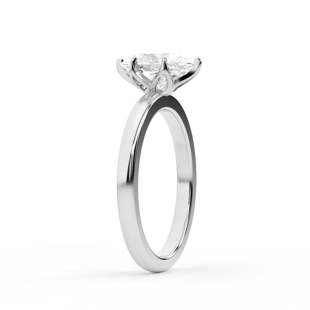 Serena Blossom Solitaire Round Diamond Engagement Ring