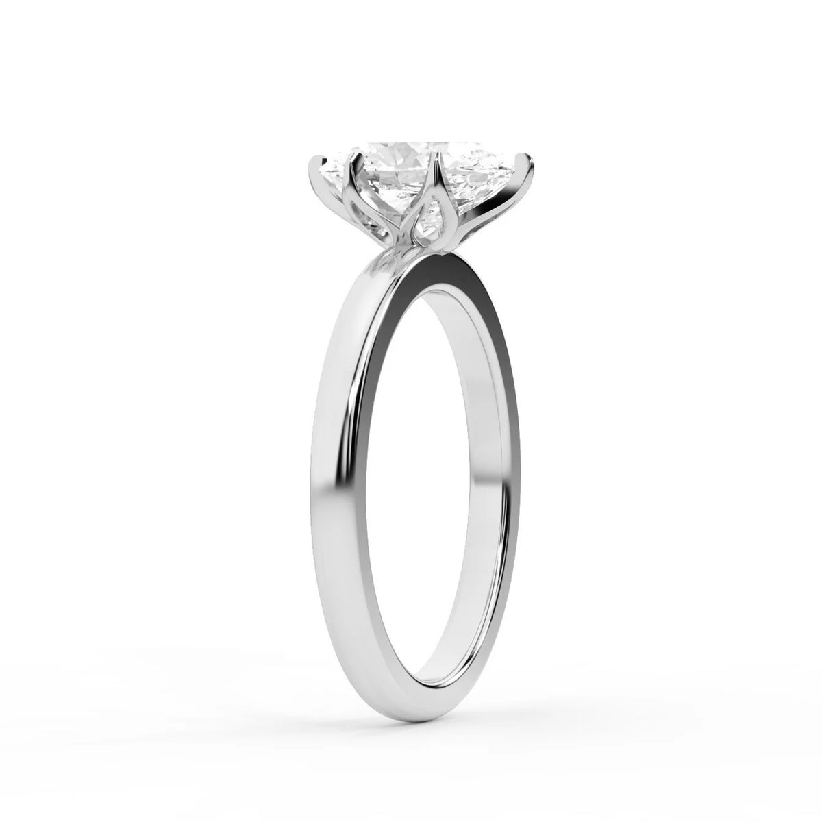 Serena Blossom Solitaire Round Diamond Engagement Ring