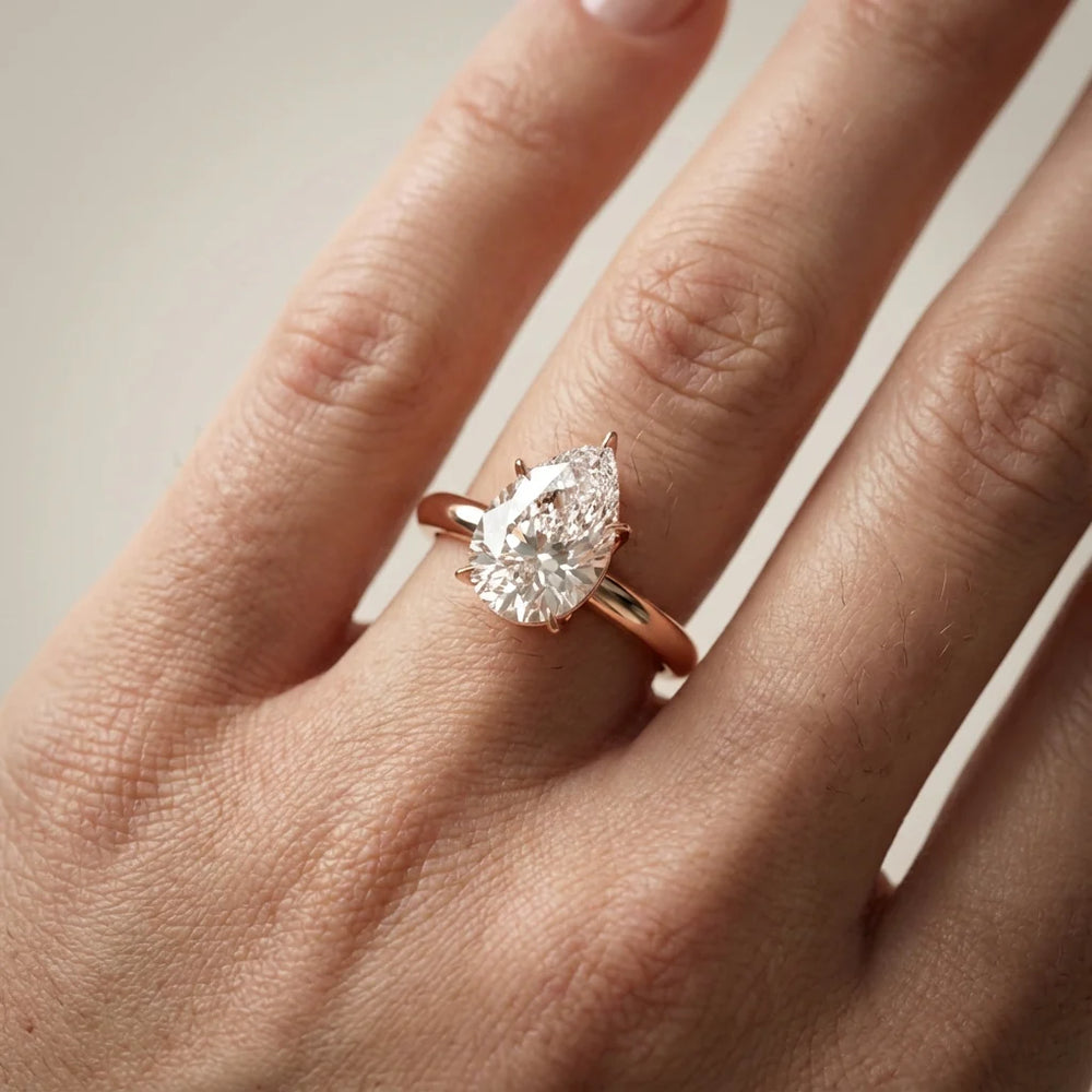 Serena Blossom Solitaire Round Diamond Engagement Ring