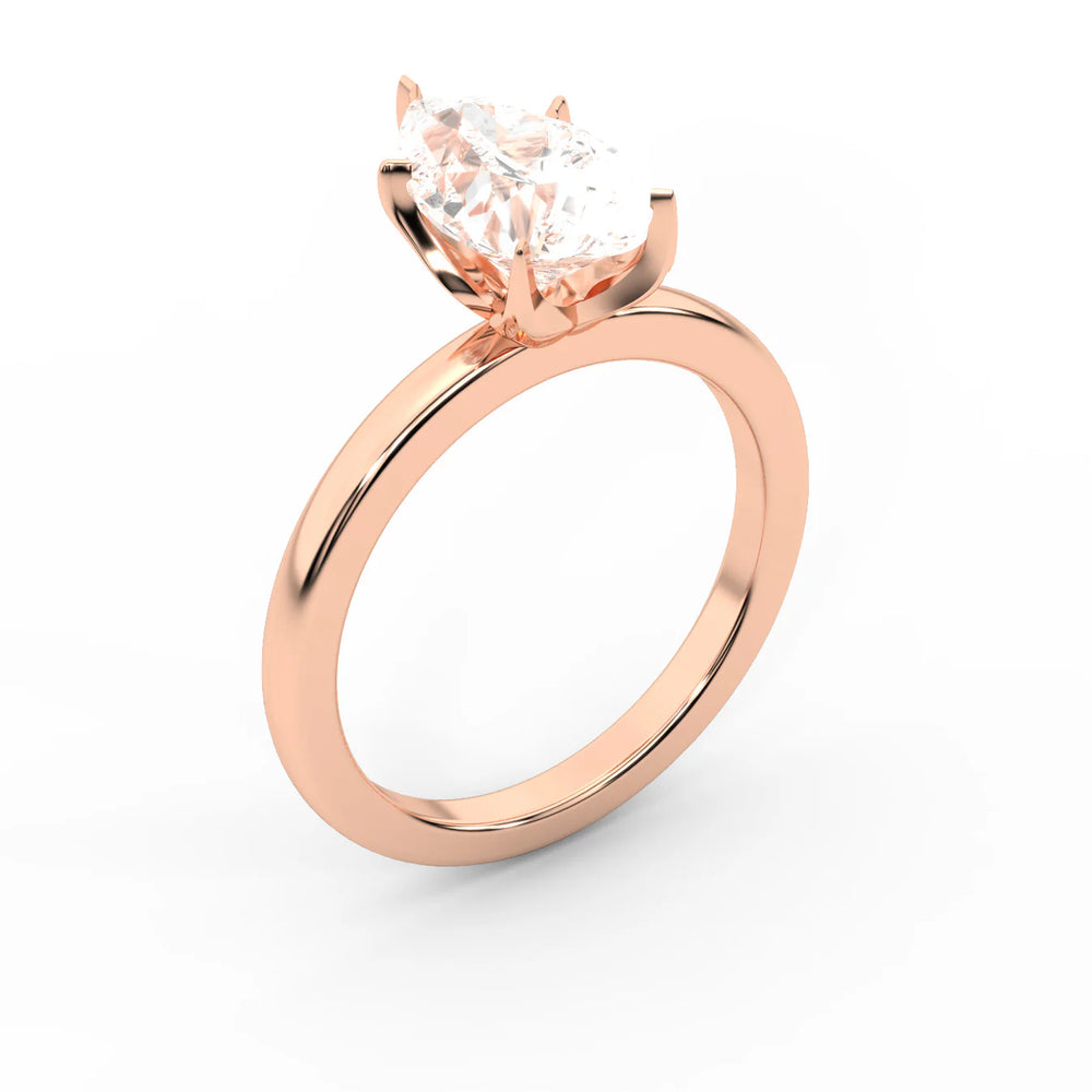 Serena Blossom Solitaire Round Diamond Engagement Ring
