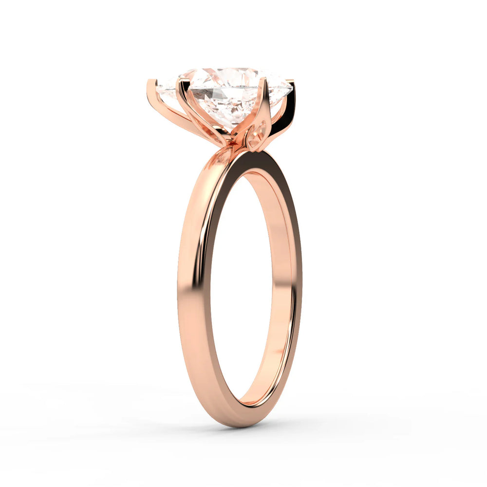 Serena Blossom Solitaire Round Diamond Engagement Ring