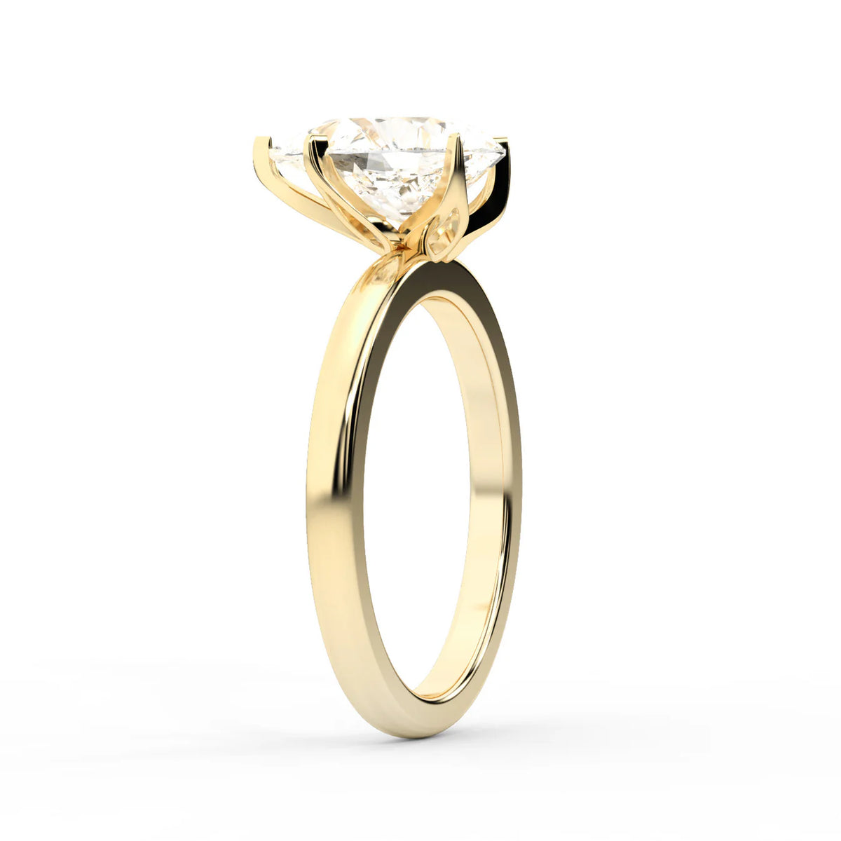 Serena Blossom Solitaire Round Diamond Engagement Ring